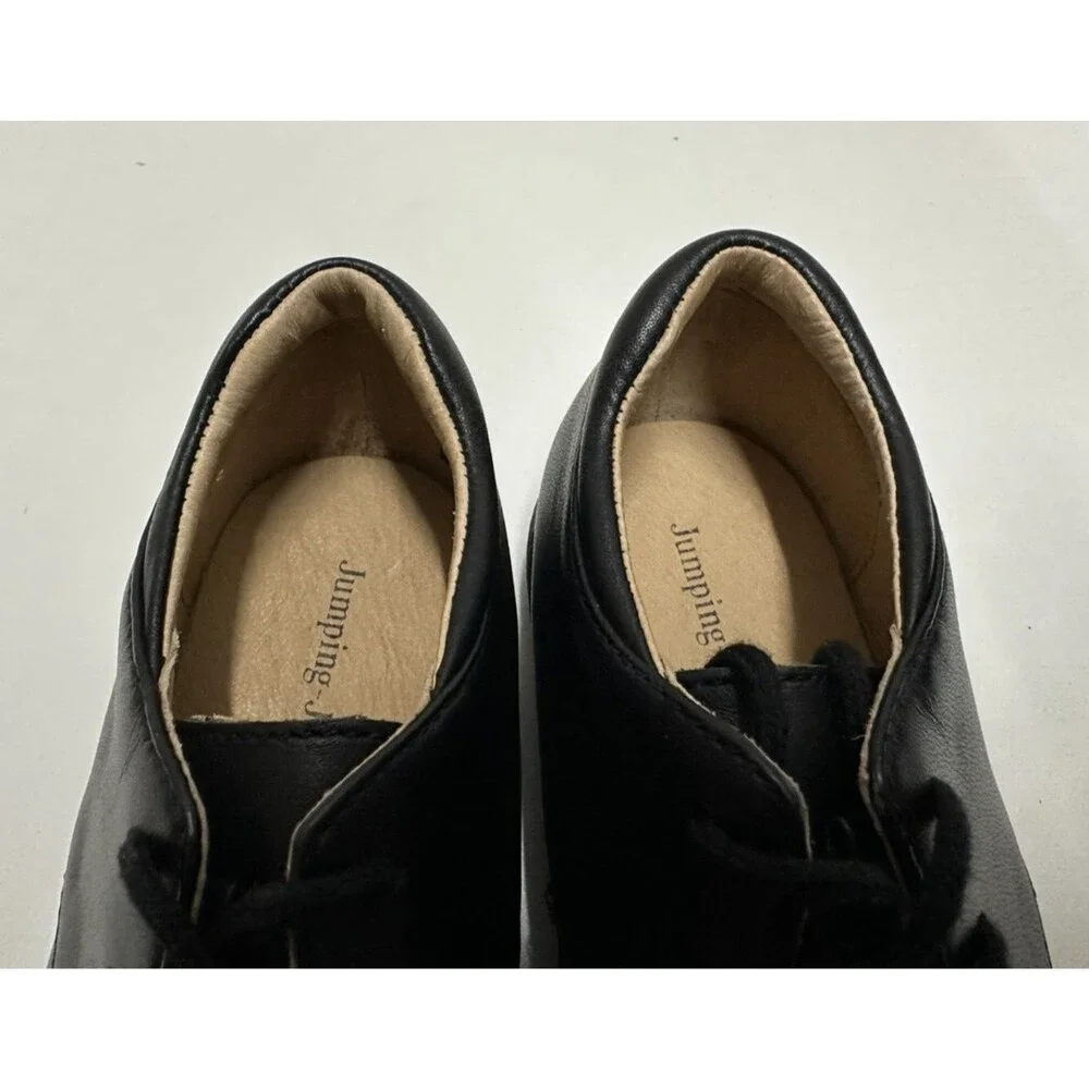 Jumping Jacks boys size 9M dress lace up black leather shoes